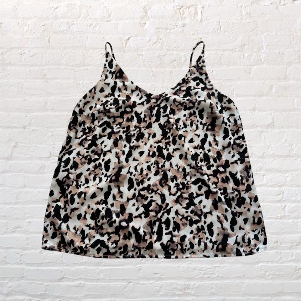 Banana Republic leopard print v-neck spaghetti strap blouse